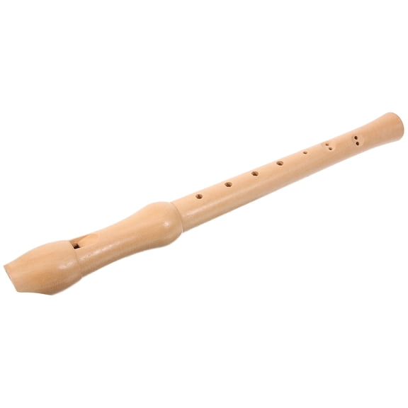 NICERIO Wooden Beige Soprano Recorder Instrument Music Flute with 8 Holes for Playing