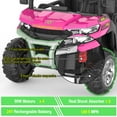 thumbnail image 6 of 24 Volt 4WD Kids Ride on Dump Truck with Remote Control, 2 Seater Electric Powered 6-Wheel UTV Toys, Ride on Tractor Car w/ Tipping Bucket Trailer, Shovel, Suspension, Bluetooth Music, Pink, 6 of 8