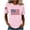 Pink, variant on LEKWK 4Th of July Shirts Women Short Sleeve Crewneck Patriotic Shirts Loose Fit Casual American Flag T-Shirt Fashion 250Th Anniversary USA Outfits