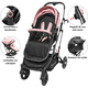 thumbnail image 4 of Carriola para Bebé con Asiento Reversible Convertible a Bambineto Ruedas de Goma Plegable Cinturón de 5 Puntos - Rosa, 4 of 7