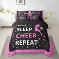 thumbnail image 2 of jejeloiu Girly Cheerleading Bedding Comforter Set 7pcs,Cheerleader Dancer Queen Bedding Sets,Pink Bling Diamond Queen Sheet Sets For Teens,Luxury Bedroom Decor Reversible, 2 of 8