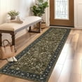 thumbnail image 2 of Twister.CK 2' x 6' Floral Area Rugs Washable Runner Rug, Low Pile Non Slip Carpet, Stain-Resistant Floor Mat for Living Room Bedroom Home Office, Brown, 2 of 8