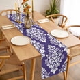 Classic Floral Pattern Cotton Linen Table Runner Purple Background ...