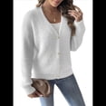 thumbnail image 1 of Cárdigan de Mujer para Otoño e Invierno, con Botones, Larga, Cuello en V, Tejido Grueso y Suave. M, 1 of 8