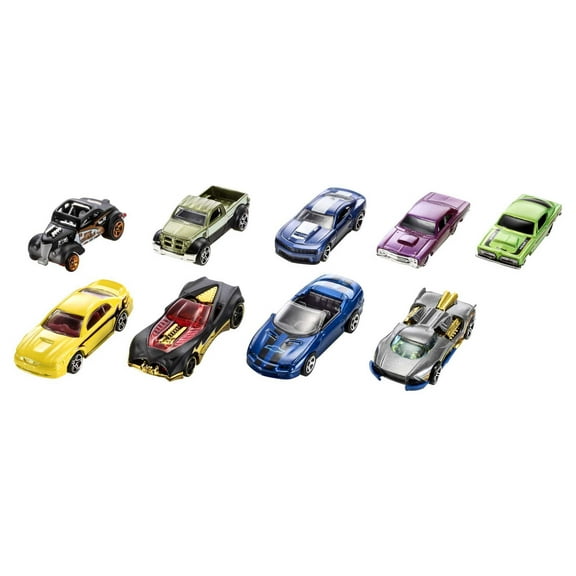 Hot Wheels Gift Set of 9 Toy Cars or Trucks in 1:64 Scale (Styles May Vary)
