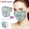 WFJCJPAF 50PCS Adult Floral Mask Disposable Face Mask 3Ply Ear Loop Anti-PM2.5 Masks