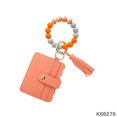thumbnail image 1 of Pulsera de silicona con colgante para muñeca, llavero de cuero PU con borlas, bolso para tarjetas, pulsera con cordón para mujer, 1 of 1