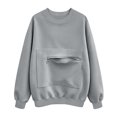thumbnail image 4 of Crewneck Sweatshirts Women Loose Long Sleeve Solid Color Without Hood Fashion Casual Sweatshirt With Pocket For Everyday Ease Crew Neck Sweatshirts Women, 4 of 6