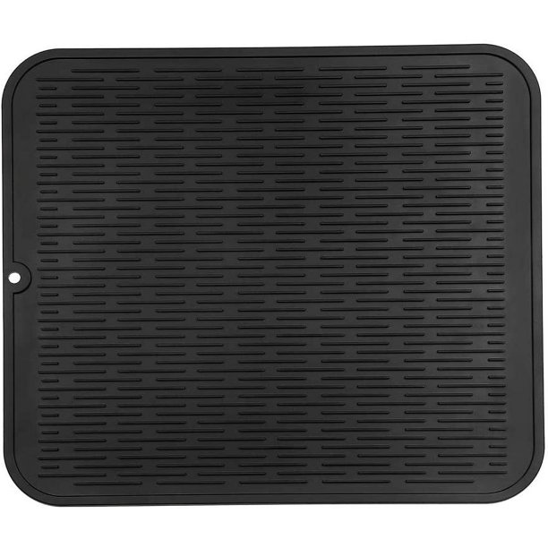 MicoYang Tapete de silicona para secar platos para uso múltiple, fácil de limpiar, ecológico, tapete de silicona resistente al calor para encimera o fregadero de cocina, refrigerador o revestimiento d
