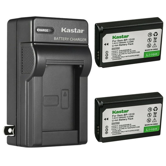 Kastar 2-Pack Battery and AC Wall Charger Replacement for Samsung BP1310 BP-1310 BP-1310EP, ED-BP1310 EDBP1310 Battery, Samsung BC1310 BC-1310 Charger, Samsung NX5, NX10, NX11, NX20, NX100 Cameras
