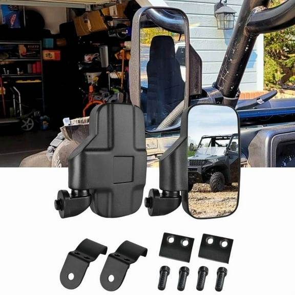 Nilight UTV Side Mirrors Compatible With 2015-2023 Polaris Ranger 1000 Can-Am Defender Maverick Trail Pro-Fit Cage Profiled Tube Adjustable Break-Away Rear View Mirror