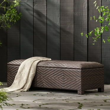 Newboti Santiago Pe Wicker Storage Bench 38869587116637