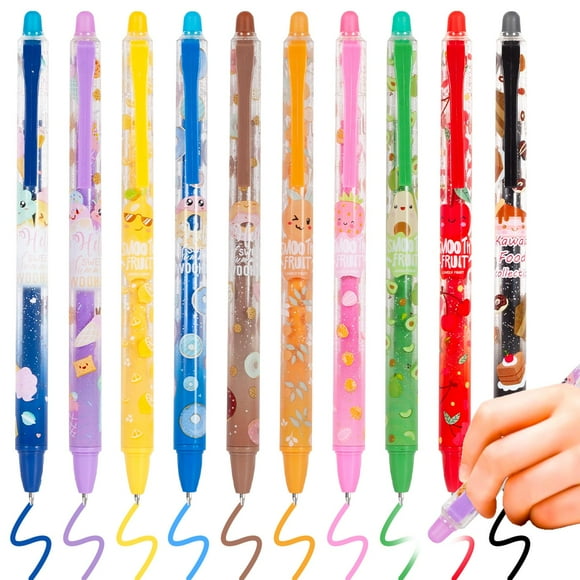 Bolígrafos de gel borrables YOYTOO, 10 colores, punta fina de 0,5 mm