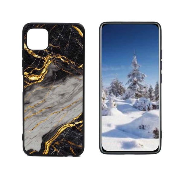 Black-Golden-Marble-29 Phone Case, Degined for Samsung Galaxy A22 5G Case Men Women, Flexible Silicone Shockproof Case for Samsung Galaxy A22 5G