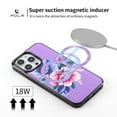 thumbnail image 6 of ELEHOLD Multi-Functional Wallet Case for iPhone 14 Pro Max 6.7", Large Capacity 14 Card Slots Magnetic Detachable Phone Case with Wristband Shoulder Strap Luxury Flower Purse Case,  Purple, 6 of 11