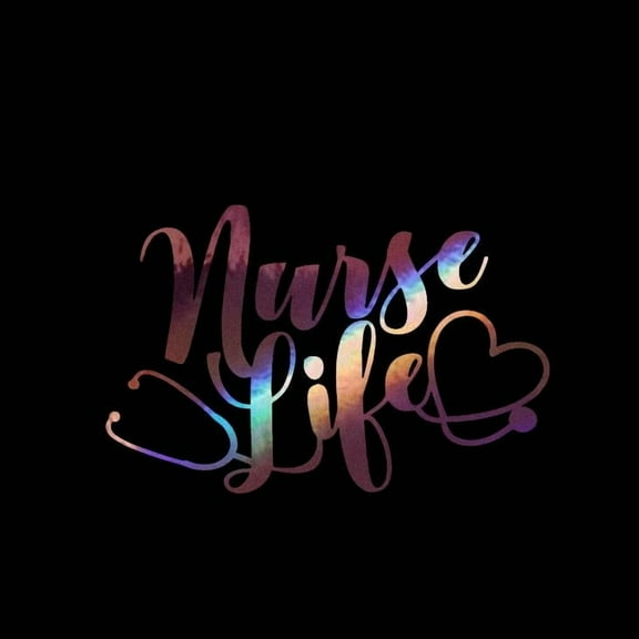 Stethoscope Nurse Life Heart Vinyl Decal Sticker UV & Waterproof Bumper Window Laptop Automotive Water Bottle Gift accessories – ROSE GOLD HOLO 6"