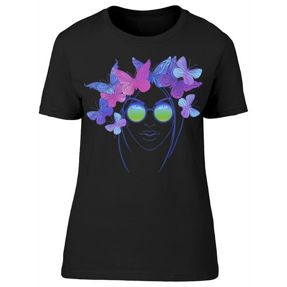Hippie Fashion Girl Sunglasses T-Shirt Women -Image by Shutterstock, Female x-Large