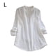 thumbnail image 1 of Camisa de mujer de manga larga primavera otoño blusa con cuello en v chica top suelto, blanco, L Inevent AP000936-08, 1 of 7
