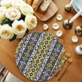 thumbnail image 2 of Yellow Navy Blue Geometric Round Placemats for Dinning Tables,Heat-proof Braided Table Mats 13 Inch,Southwestern Ethnic Boho Washable Place Mat for Kitchen Restaurant Party Decor Table Setting, 2 of 9