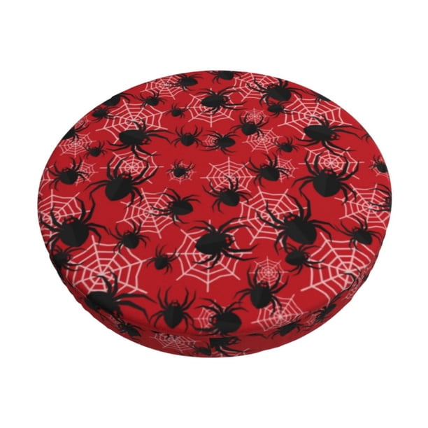 Balery A Web With A Spider 1 Fundas de asiento para taburete de bar redondo de tela de terciopelo ajustables que protegen de arañazos y manchas para sillas de 14 a 17 pulgadas.-14 inch
