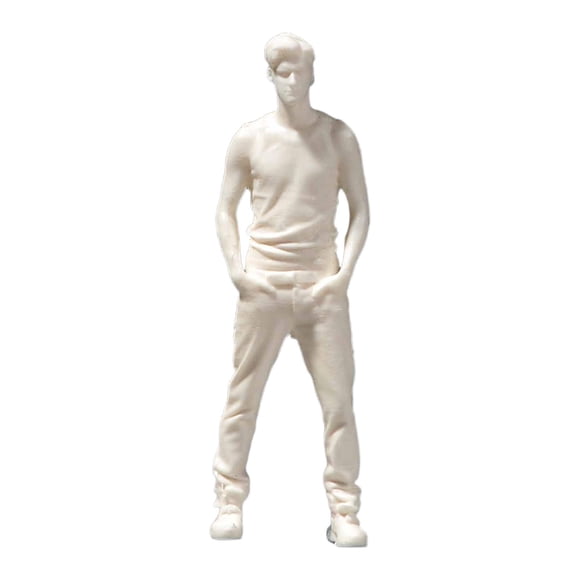 Figura masculina en miniatura a escala 1/64 Figura masculina en miniatura realista con chaleco Personas en miniatura sin pintar