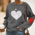 thumbnail image 2 of Kilaqueen Valentines Day Sweatshirt for Women Funny Love Heart Shirts Casual Fashion Sequin Pullover Blouses Valentine Gifts Oversized Long Sleeve Tunic Tops, 2 of 6