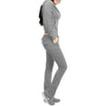 thumbnail image 2 of J. METHOD Women’s Tracksuit Set Casual 2 Piece Outfit Slim Fit Velour Velvet Zip Up Hoodie Jacket Top and Sweatpants Sweatsuit NEWTS03 Heather Gray XL, 2 of 6