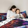 thumbnail image 4 of Manfei Game Console 7-Piece Bedding Comforter Set,Gamepad Gamer King Bedding Sets,Colorful Hexagon Bed Sheets For Kids,Super Cozy Room Decor Reversible, 4 of 8
