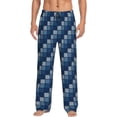 thumbnail image 2 of Kdxio Pixel Grid Print Men's Sleep Pajama Pant Lounge Pants with Pockets, 2 of 8