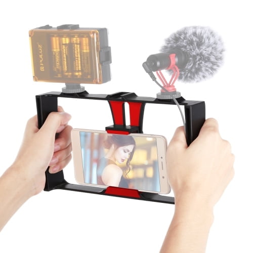 QKOO Vlogging Live Broadcast Smartphone Video Rig Filmmaking Recording Handle Stabilizer Bracket