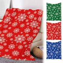 PALIFEUR Christmas Blanket, Super Soft Cozy Xmas Throw Blanket, Snowflake with Christmas Tree Decoration Blankets, Fuzzy Warm Blanket for Couch, 59L x 50W Inch