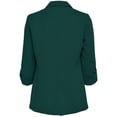 thumbnail image 3 of YDFCWXW Women Suit Jackets Fashion Solid Casual Pocket Long Sleeve Notch Lapel Business Work Office Blazer Coat Blouse Top Green, XL, 3 of 5