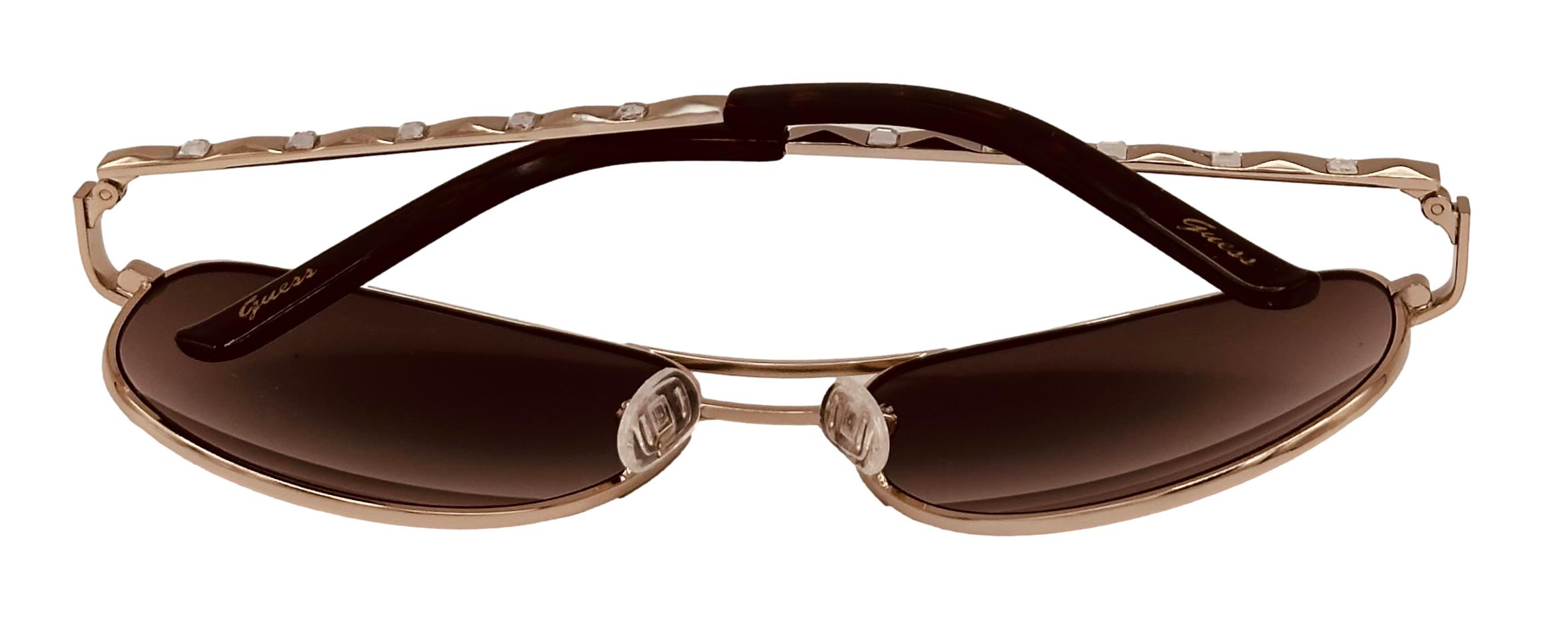 Guess Sunglass Mens Gold Metal Aviator, Brown Gradient Lens  display picture 3