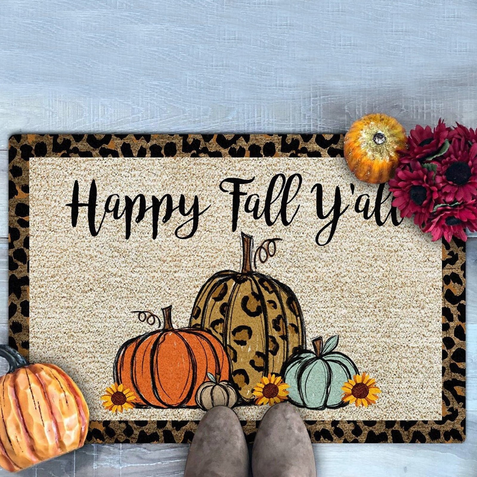 Jisuan〗Carpet Thanksgiving Home Autumn Dwarf Front Door Door Mat Carpet  Floor Mat Decoration - Walmart.com