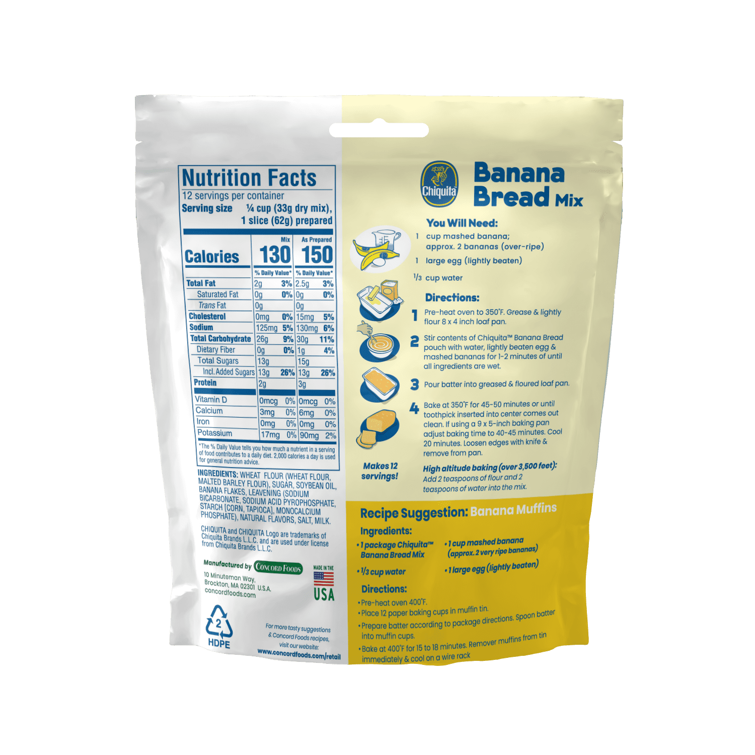 Concord Foods, Chiquita Banana Bread Mix, 13.7 oz