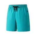thumbnail image 2 of HAYIMI Mens Athletic Shorts Casual Summer Lightweight Loose Pocket Sports Breathable Solid Color Moisture-Wicking Stretch Golf Classic-Fit Bottoms, Sky Blue, XXL, 2 of 4