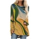 thumbnail image 1 of Blusa de manga larga con cuello redondo para mujer, informal, Sexy, a la moda, con estampado holgado Pompotops  FGAJ5777, 1 of 5