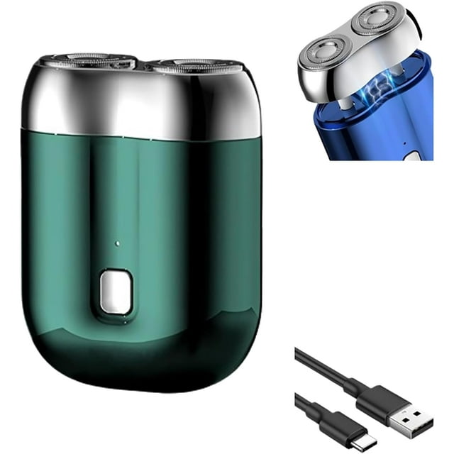 Mini Dual-Head Electric Shaver for Men, 2026 New Model USB Rechargeable & Washable, Portable Compact Travel Razor with Dual Floating Heads