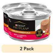 (2 pack) Purina Pro Plan Complete Essentials, Grian Free Beef, Wet Cat Food,3 oz Cans, 24 Pack