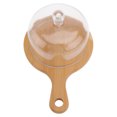 thumbnail image 1 of 1 Set Wood Cake Stand with Clear Lid Food Snacks Desserts Serving Tray Dish, 1 of 8