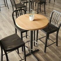 Flash Furniture 30 Inch Round Solid Wood Indoor 1.5 Inch Thick Rectangular Tabletop in Natural