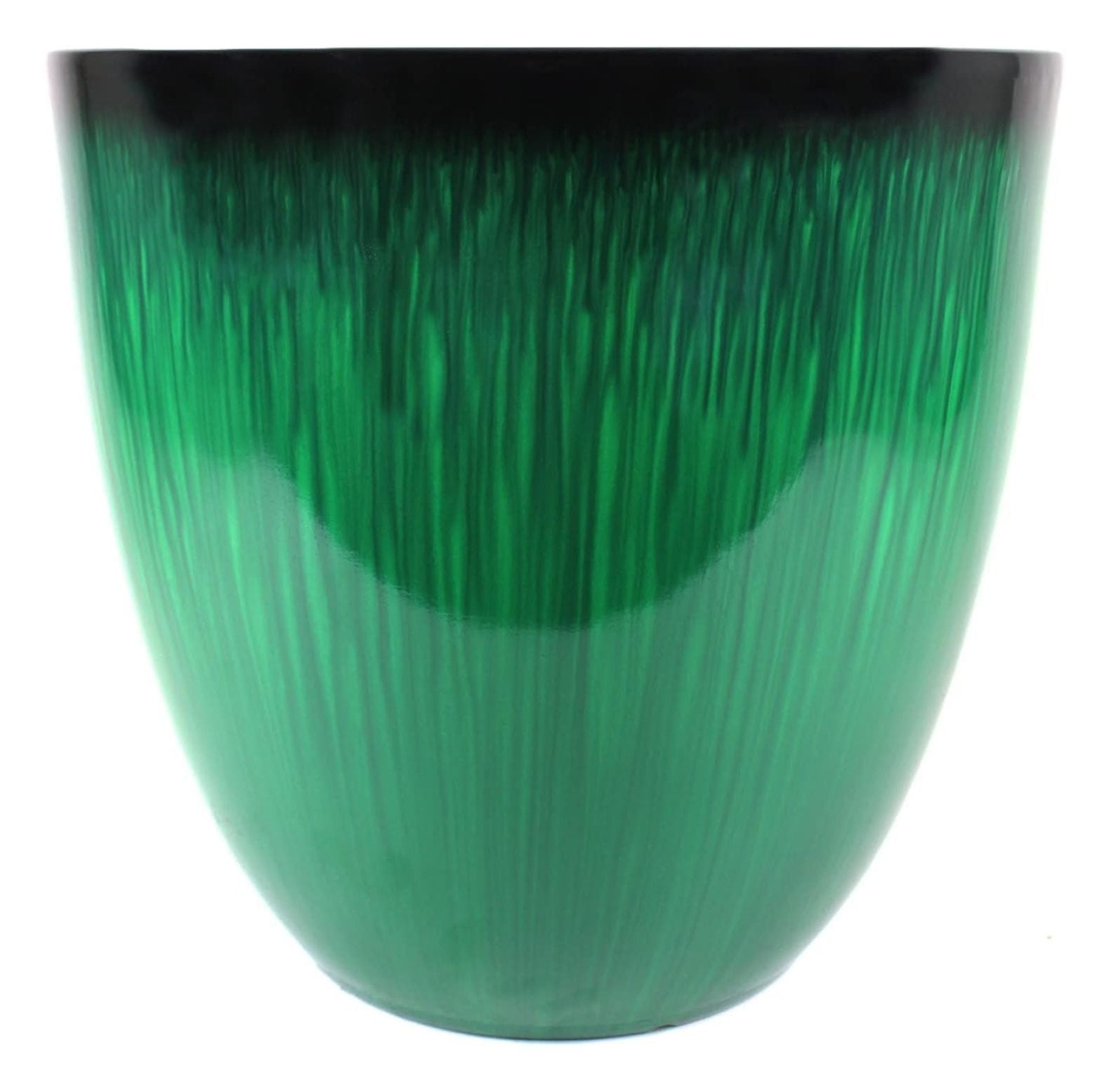 (EPR12-205 Large Egg Shaped Planter - Modern Indoor & Outdoor Decorative Flower Pot/Box (12 Inch, Green Flower)