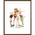 thumbnail image 2 of Art.com Four Sporting Boys: Basketball Giclee Print by Norman Rockwell, Brown Frame Wall Art, 23" x 29", 2 of 5