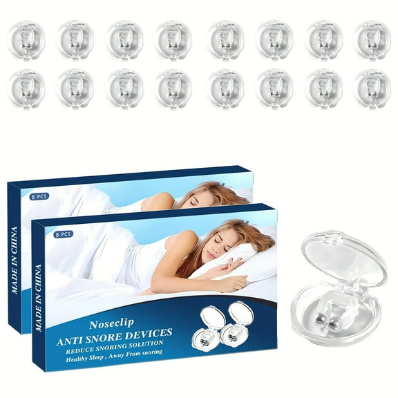16 Pack Stop Snoring Nose Clips Anti Snoring Devices for Comfortable Sleep, Magnetic Nose Vents, Reusable and Hygienic