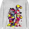 thumbnail image 6 of Garfield Odie & Garfield Multicolored Paint Crew Neck Long Sleeve Athletic Heather Adult Tee-Large, 6 of 7