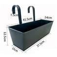 thumbnail image 5 of Hyasfey Hanging Flower Pot Rectangular Railing Planter with Drainage Hole 16 Inch Planter Box with Hooks for Balcony Porch or Deck Herbs Flowers, 5 of 7