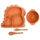 thumbnail image 1 of GOOHOCHY 1 juego de plato de dinosaurio para niños pequeños, plato dividido para niños, tazón para niños, tenedor y cuchara para niños pequeños, 1 of 8