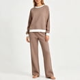 thumbnail image 3 of Women's Sweat Suits Plus Size Color Block Loose Pullover Sweatshirt Sweatpants Casual Set, 3 of 4