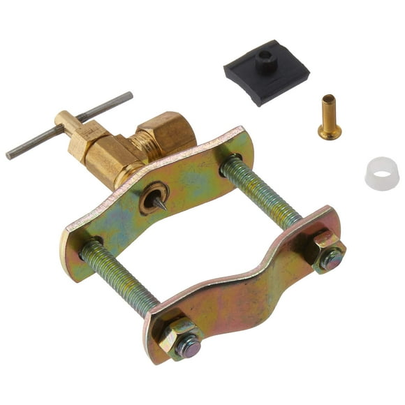 Anderson Metals 59199-04 Válvula de sillín de 1/4" Latón 2 puertos Entrada y salida de 1/4" Salida máxima Fip de 40 Psi Fabricada en EE. UU.