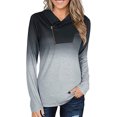 thumbnail image 2 of Chemises Simples pour Femmes Hauts et Blouses Automne Manches Longues Chandail Col Roulé Dégradé Tee-Shirts Femmes Noir TG, 2 of 7